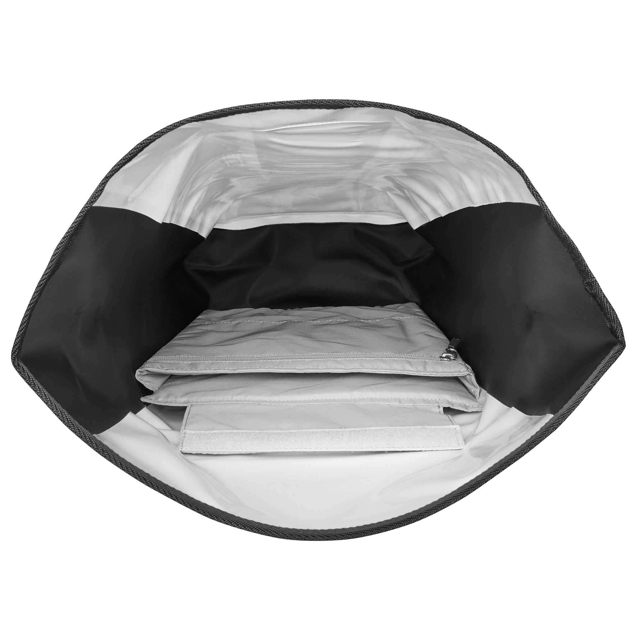 Innenansicht des ORTLIEB Velocity Design Rucksacks mit gepolstertem Laptopfach und Dokumentenfach