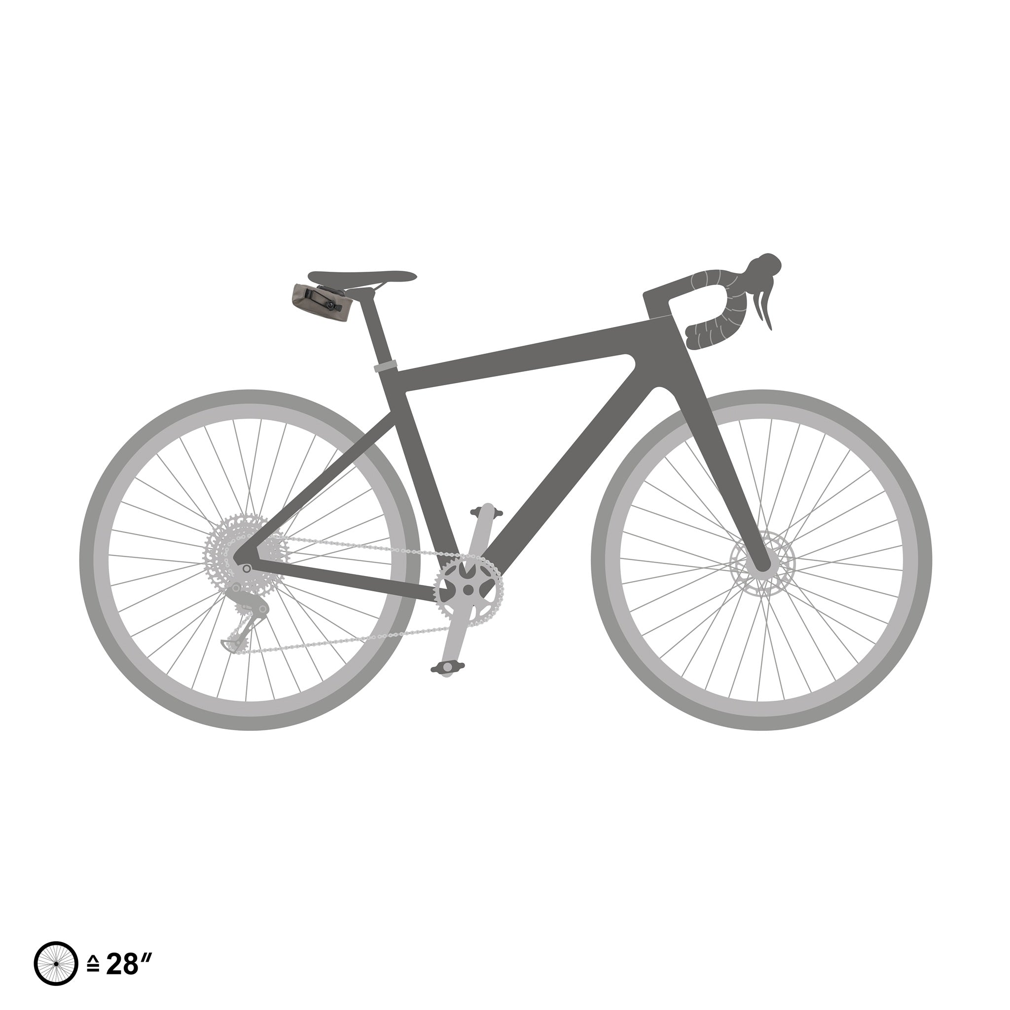 ORTLIEB Micro-Bag 0.8L in dark sand montiert unter dem Fahrradsattel