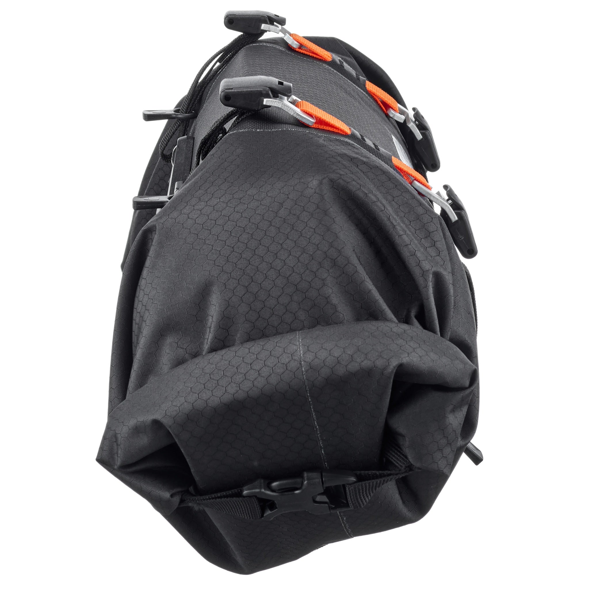 Seitenansicht des ORTLIEB Handlebar-Pack Flex in black-matt mit robustem Rollverschluss